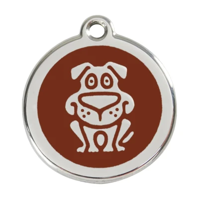 Afbeelding van Dog Brown roestvrijstalen hondenpenning large/groot dia. 3,8 cm RedDingo