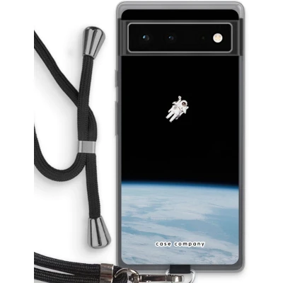 Afbeelding van Case Company® hoesje met Koord geschikt voor Google Pixel 6 Alone in Space Telefoonhoesje Zwart Bescherming aan alle Kanten en Over de Schermrand