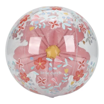 Afbeelding van Little Dutch Strandbal Pink Flowers 3D Figuur Roze
