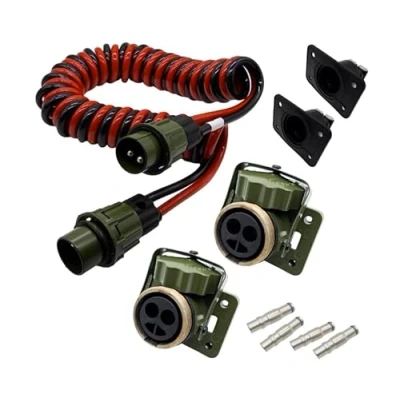 Afbeelding van SERTPLAS Elektrische spiraal NAVO 2 polig 50 mm², x 4 m spiraal, spiraalkabel 12 V/24 V, stopcontacten met inkt rubberen afdichting, ook bruikbaar