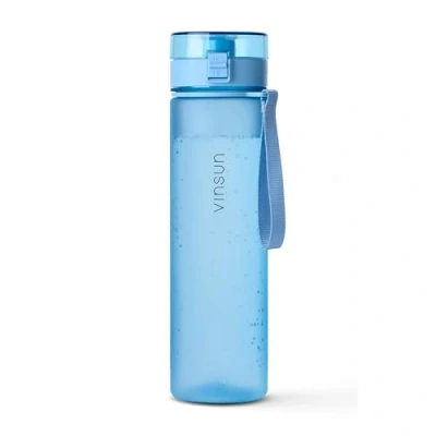 Afbeelding van VINSUN Waterfles, 1 l, lichtblauw, BPA vrij, lekvrij, gemakkelijk met één hand te openen, lichte sportfles voor fietsen, wandelen, reizen, fitness, kamperen