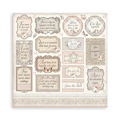 Afbeelding van Stamperia International You and Me scrapbooking blok wit