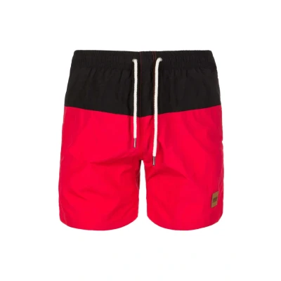Afbeelding van Urban Classics Block Zwemshorts, Heren, Maat: Small, Black/red