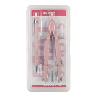 Afbeelding van Aristo Topline schoolpasserset met vulpotlood mat roze AR 55802