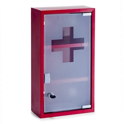 Image de Zeller 18468 armoire à pharmacie en métal rouge, 25 x 12 45 cm