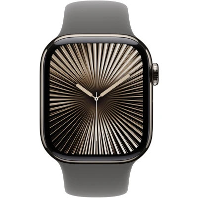 Afbeelding van Apple Watch S10 GPs + Cellular 42 Mm Titanium Natural Kast Stone Grey Sport Band S/m (mwxe3qf/a)