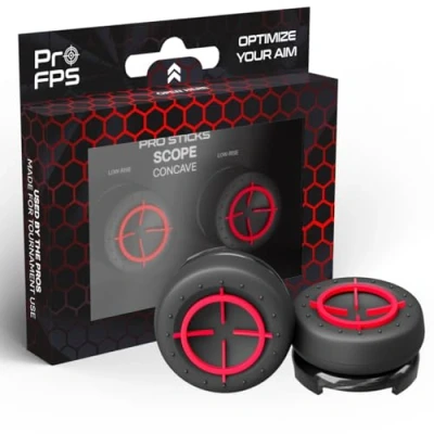 Afbeelding van ProFPS Thumbsticks voor Playstation 4 (PS4) en 5 (PS5) Thumb Grips Aim Assistant eSports Concave Low Rise Set