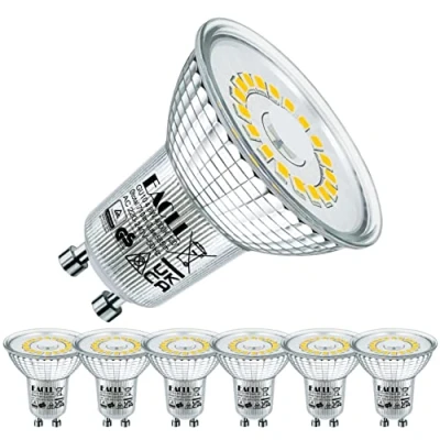 Afbeelding van EACLL Ledlampen, GU10, neutraal wit, 4000 K, 4,8 W, vervangt halogeen 75 6 stuks, 585 lumen, niet dimbaar, schijnwerper zonder flikkeren, brede straal 120 graden, spot, AC 230 V, reflectorlamp