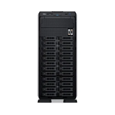 Image de Dell PowerEdge T550 Serveur tour 5U 2 voies 1 x Xeon Silver 4309Y / 2.8 GHz RAM 16 Go SAS hot swap 2.5&quot; baie(s) SSD 480 graveur de DVD Matrox G200 GigE aucun SE fourni moniteur : noir BTP avec 3 ans base sur s