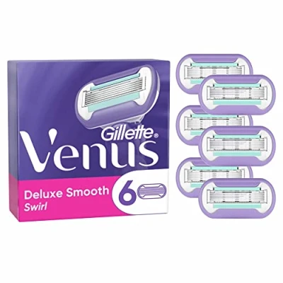 Afbeelding van Gillette Venus Deluxe Smooth Swirl Scheermesjes Voor Vrouwen 6 Navulmesjes