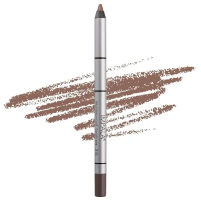 Afbeelding van Impala romige en waterdichte oogpotlood kleur 318 zacht bruin gedefinieerde contour of rookeffect dichte textuur eenvoudig aan te brengen glanzende kleur, langdurig waterdicht