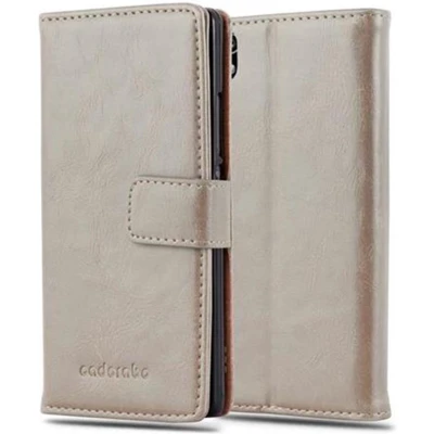 Afbeelding van Cadorabo Hoesje geschikt voor Huawei ASCEND P7 in CAPPUCCINO BRUIN Beschermhoes met magnetische sluiting, standfunctie en kaartvakje Book Case Cover Etui