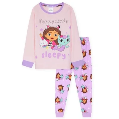 Afbeelding van Gabby&#039;s Dollhouse Pyjama voor meisjes, pyjamaset katoen, 2 7 jaar, Gabby en het magische huis, Paars.