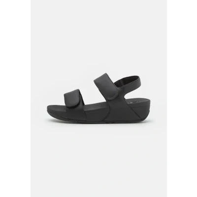 Afbeelding van Fitflop LULU Adjustable BACK Strap Sandalen met sleehak, Dames, Maat: 36, All black Leer