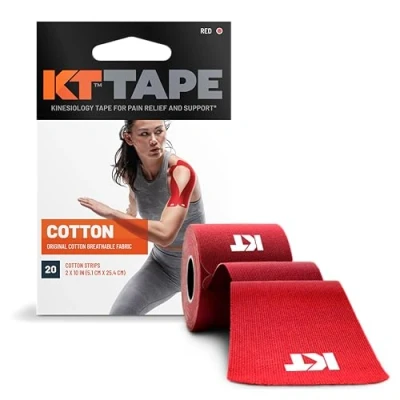Afbeelding van KT Tape Original Voorgesneden (5 X 25Cm) 20 Pcs 5 Meter Rood Maat: ONE SIZE