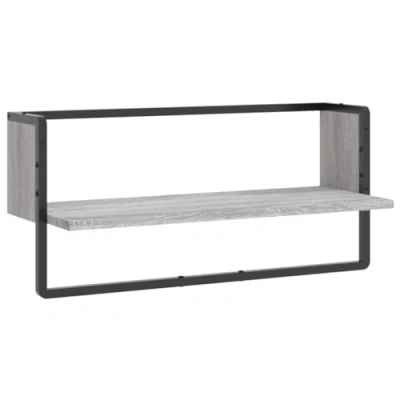 Image de vidaXL Étagère murale avec barre sonoma gris 65x25x30 cm