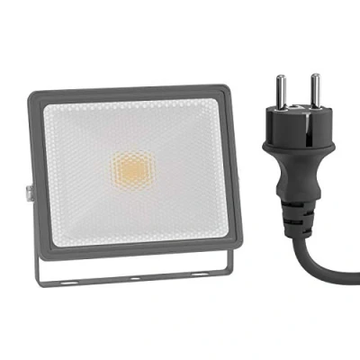 Afbeelding van ledscom.de FLIN Led tuinspot voor buiten, IP66, stopcontact, grijs, 11,5 W, 837 lm, warmwit, wandlamp, buitenspot, tuinverlichting,