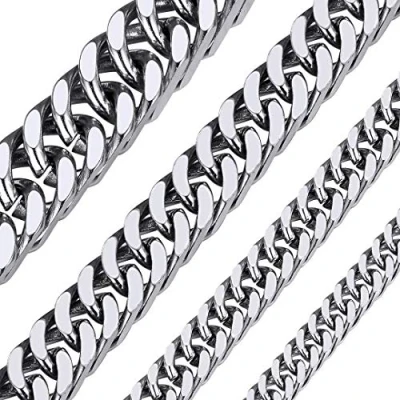 Afbeelding van Collier Gros Maille Cubain Ras de Cou Chaine Enfant Garcon Homme Acier Inoxydable Gourmette Massif Punk Hip Hop 61 cm 13mm Bijoux Cadeau Noël Mariage Anniversaire Saint Valentin