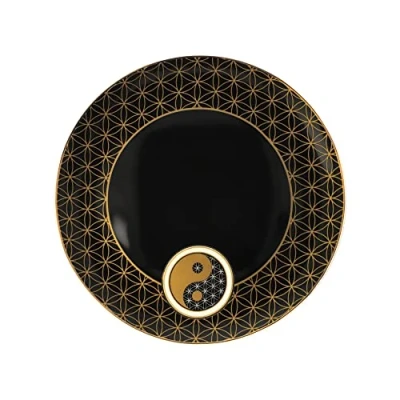 Afbeelding van Goebel Lotus Bord Yin Yang Zwart Porselein 23cm