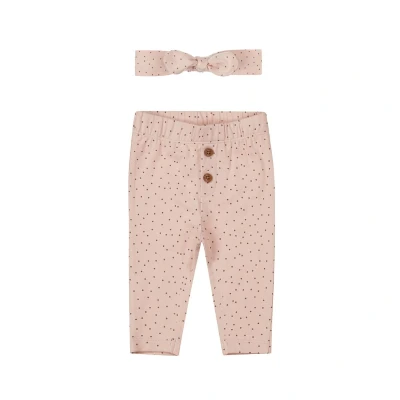 Afbeelding van Dirkje Bio Katoen Broekje Haarband Light Dusty Pink Maat 62