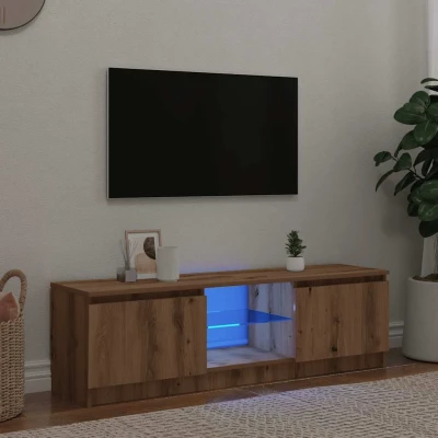 Afbeelding van vidaXL Tv meubel met LED 140x40x35,5 cm bewerkt hout artisanaal eiken