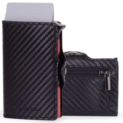 Afbeelding van Moneyhold PER DA Visita Portemonnee, Maat: One Size, Nero carbon rosso
