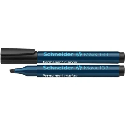 Image de SCHNEIDER 133 Marqueur permanent, pointe biseautée, noir Largeur de tracé: env. 1,0 4,0 mm, rechargeable 113301