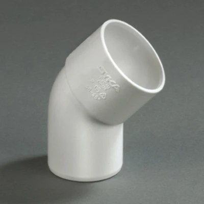 Afbeelding van PVC bocht 45 graden wit, 40 mm (1 x mof / 1