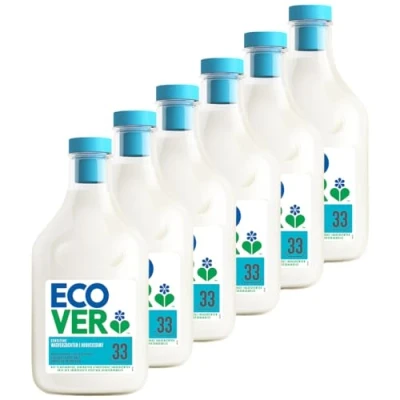 Afbeelding van 6x Ecover Wasverzachter Roos &amp; Bergamot 33 Wasbeurten 1 liter