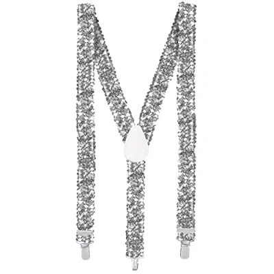 Afbeelding van Boland Bretels Pailletten Zilver Volwassenen Unisex Student Carnaval accessoire NYE Oudjaarsavond
