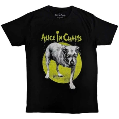 Afbeelding van Rock Off officially licensed products Alice in Chains driepotige hond unisex lange mouwen T shirt V2 zwart, zwart.