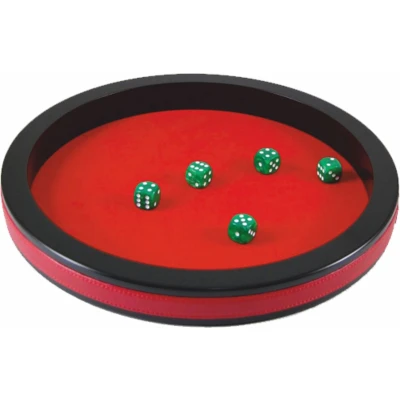 Afbeelding van Dobbelpiste 34 cm. zwart MDF/rood velours