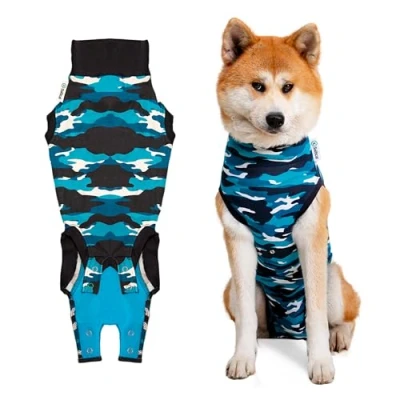 Afbeelding van Suitical Recovery Suit Hond: Maat L Blauw camouflage