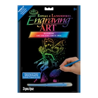 Afbeelding van Kraskaart regenboog 203mm x 254mm Prinses fee