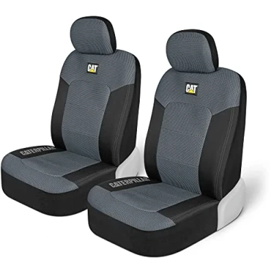Afbeelding van CAT MeshFlex autostoelhoezen voor auto&#039;s, vrachtwagens en SUV&#039;s, grijs, voorstoelen, vrachtwagenstoelbeschermer met comfortabele mesh achterkant, 2 stuks