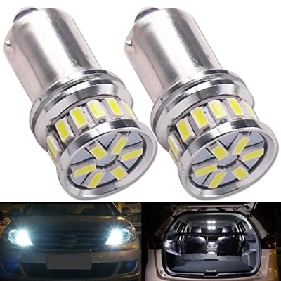 Afbeelding van HSUN BAY9S 2 stuks H21W High Power LED lampen, 20 leds, SMD3014, 880 lm, extreem helder, met Canbus foutvrij, voor e reader, indicator en meer, wit, 6000 K