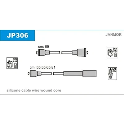 Afbeelding van JANMOR JP306 Bougiekabelset NISSAN: MICRA 1, TOYOTA: Celica I Coupe