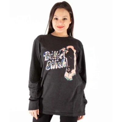 Afbeelding van Billie Eilish Neon Silhouette Longsleeve shirt M Grijs