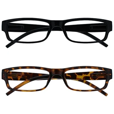 Afbeelding van The Reading Glasses Leesbril, zwart, bruin, schubben, licht, 2 stuks, designerstijl, mannen/vrouwen, UVR2Pk032_032BR +1,50, Meerkleurig