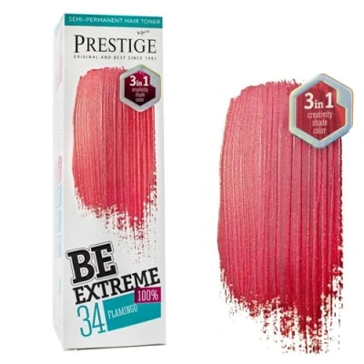 Afbeelding van Prestige BeExtreme Flamingo Haarverf Roze Semi Permanente Haarkleuring Zonder Ammoniak/Peroxide/PPD/Parabenen
