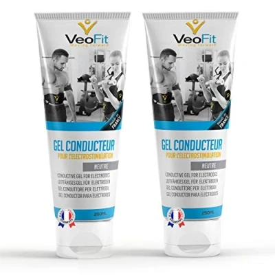 Afbeelding van VEOFIT Contactgel voor Elektrostimulatie 2*250mL Made in France geleidende elektrode gel TENS / EMS buikspiergordel huidbescherming en hydratatie elektroden therapie