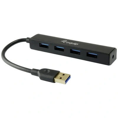 Afbeelding van Equip 128953, 4 port USB Hub, 3.2 Gen 1 Type A, 5000 Mbit/s, Black