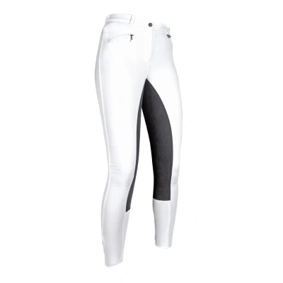 Image de HKM Pantalon Basic Belmtex Grip 3/4 Fond de Peau Blanc/Noir 40