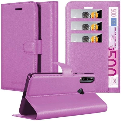 Afbeelding van Cadorabo Hoesje geschikt voor Huawei P40 LITE E in MANGAAN PAARS Beschermhoes met magnetische sluiting, standfunctie en kaartvakje Book Case Cover Etui