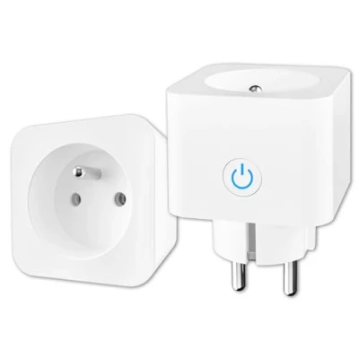 Afbeelding van ANTELA WLAN stopcontact (type e), 16 A, 3680 W, meting van het stroomverbruik, intelligent stopcontact, compatibel met Alexa, Google Home, app bediening, schema&#039;s en timer, 2 stuks