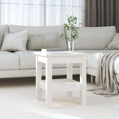 Afbeelding van Salontafel 35x35x40 cm massief grenenhout wit