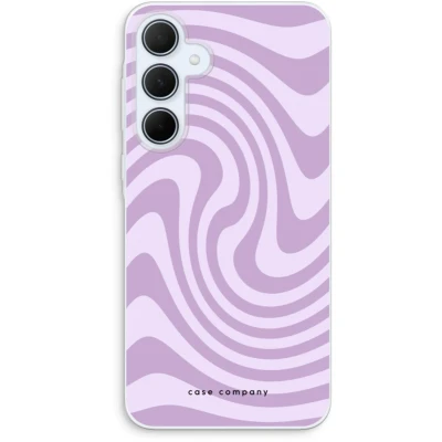 Afbeelding van Case Company® hoesje geschikt voor Samsung Galaxy A35 Swirl Paars Soft Cover Telefoonhoesje Bescherming aan alle Kanten en Schermrand