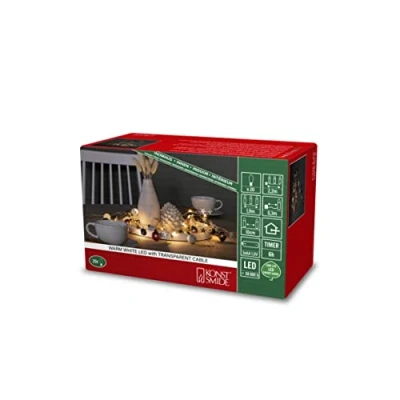 Afbeelding van Konstsmide 3291 503 Lichtketting Parel Binnen werkt op batterijen Aantal lampen 20 LED Warmwit Verlichte lengte: 1.9 m Timer