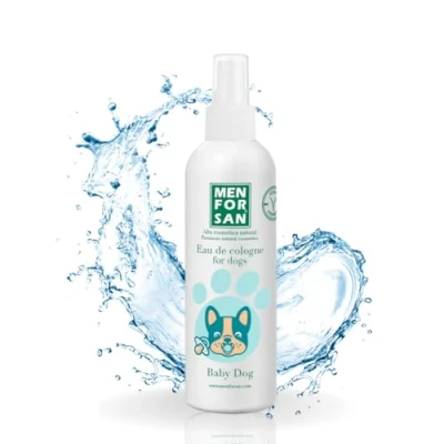 Image de MENFORSAN Eau de toilette pour chiens Baby dog Parfum intense et rafraîchissant Effet déodorant Avec ingrédients très doux au pH neutre 125 ml