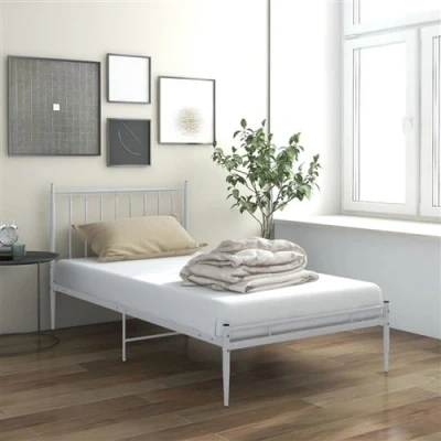 Afbeelding van Bedframe metaal wit 90x200 cm